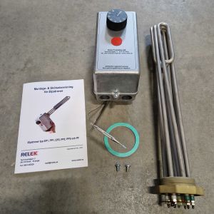 Elektrisch patroon Relek 6kW 30-90°C 2-traps PP2-6rf roestvrij